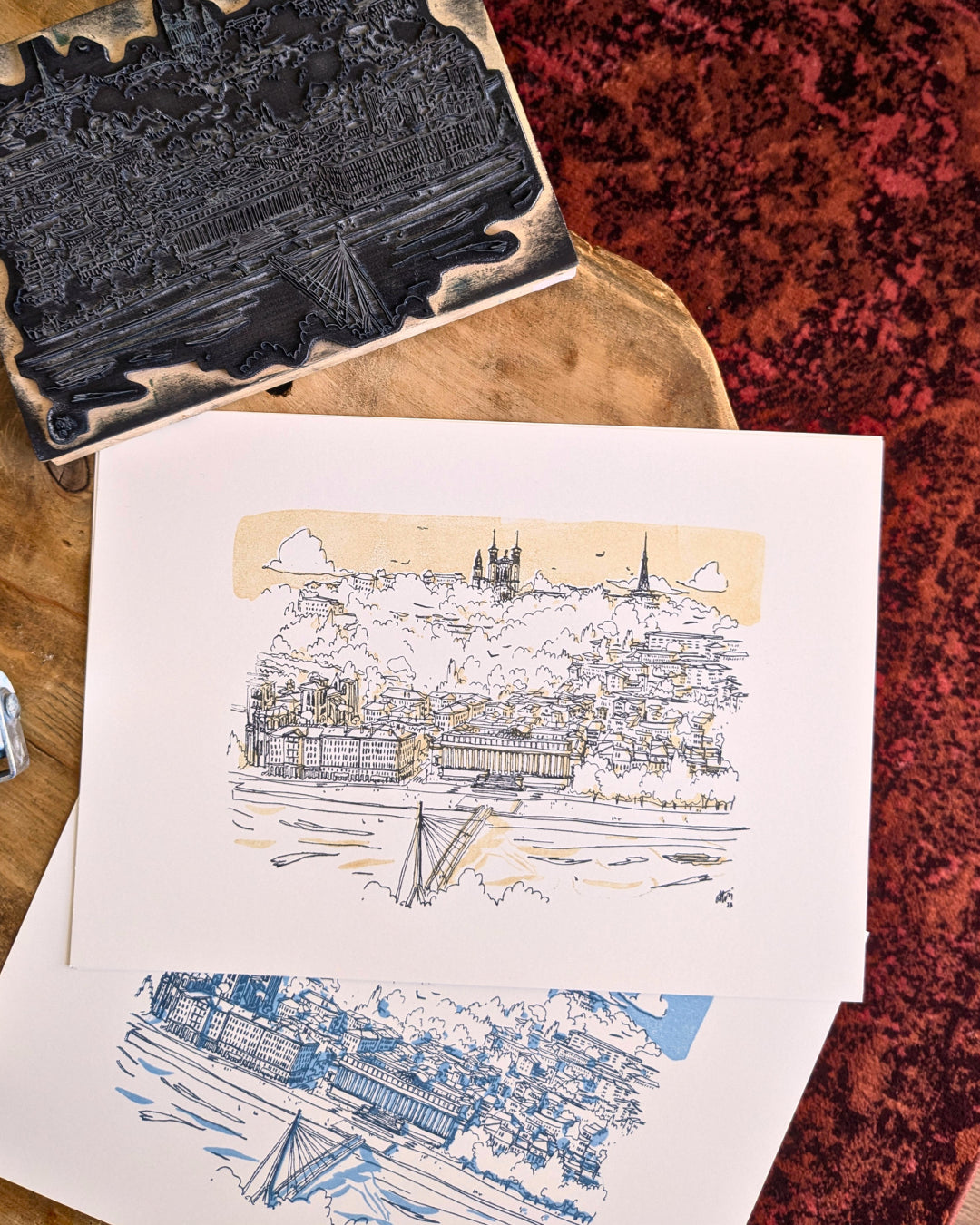 Linogravure Passerelle