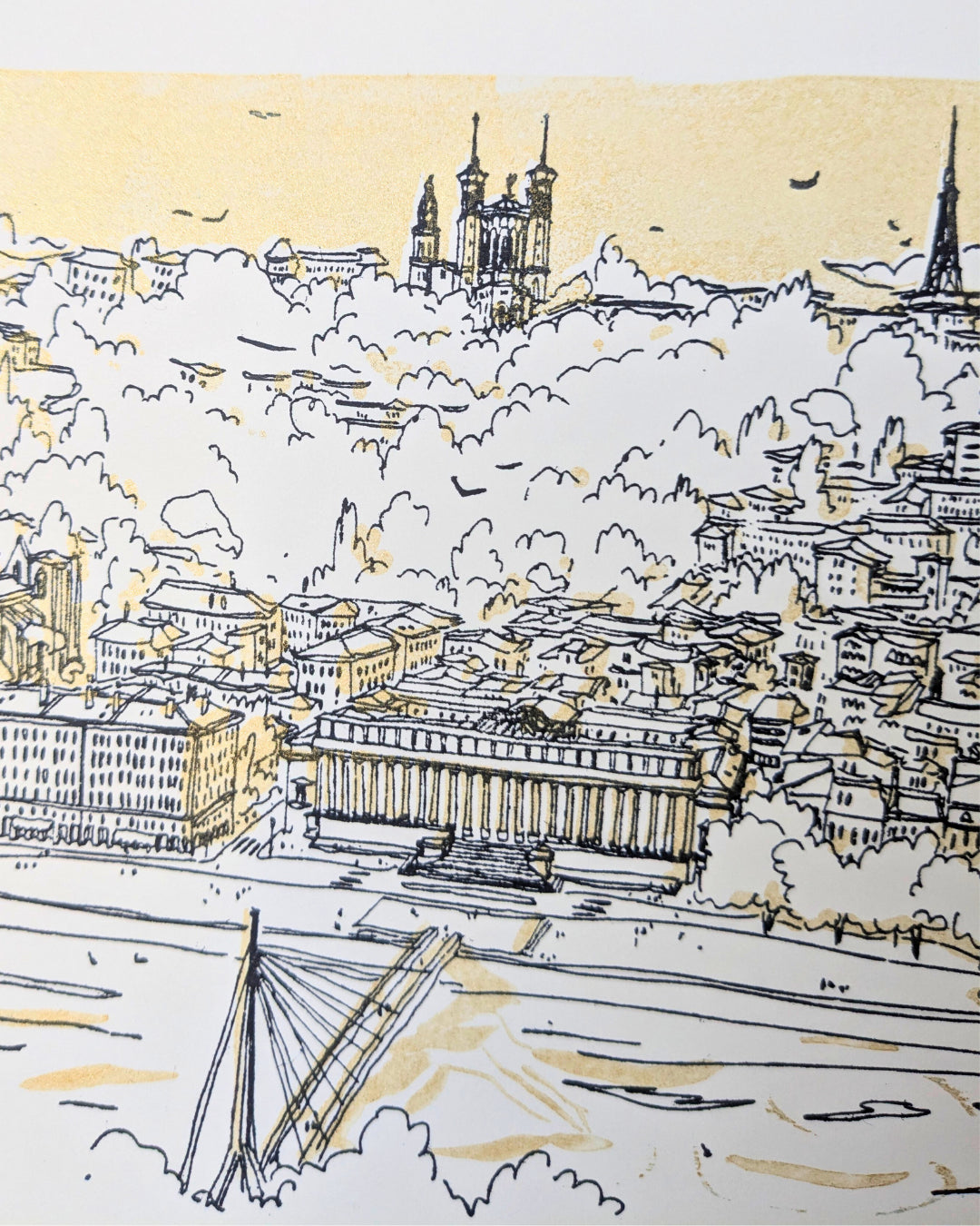 Linogravure Passerelle