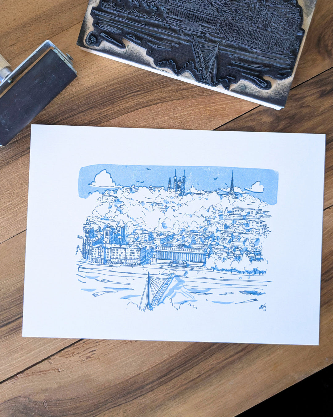 Linogravure Passerelle
