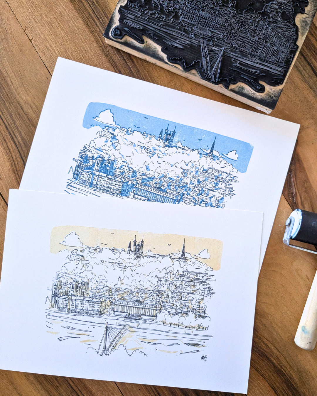 Linogravure Passerelle