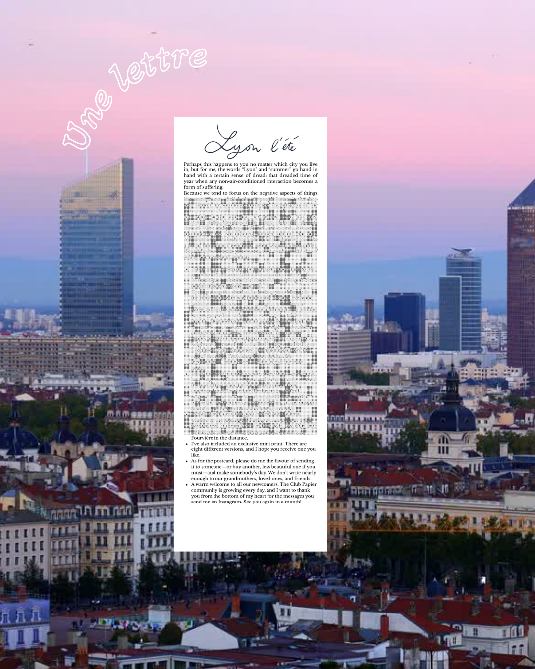 💌  Club Papier #4, Lyon l'été