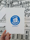 Petite Linogravure “ Forever Saucisson Brioché”, encre bleue