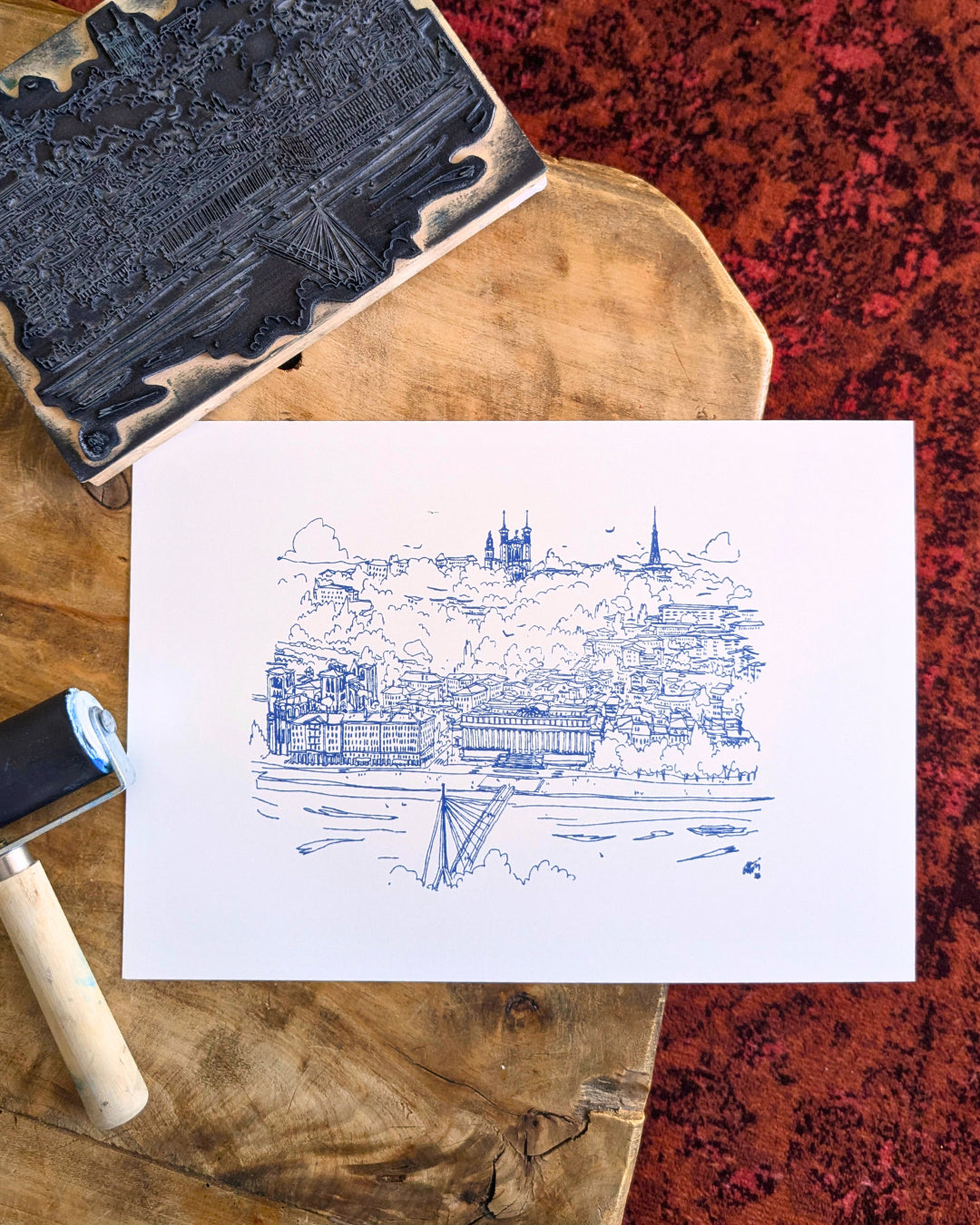 Linogravure Passerelle